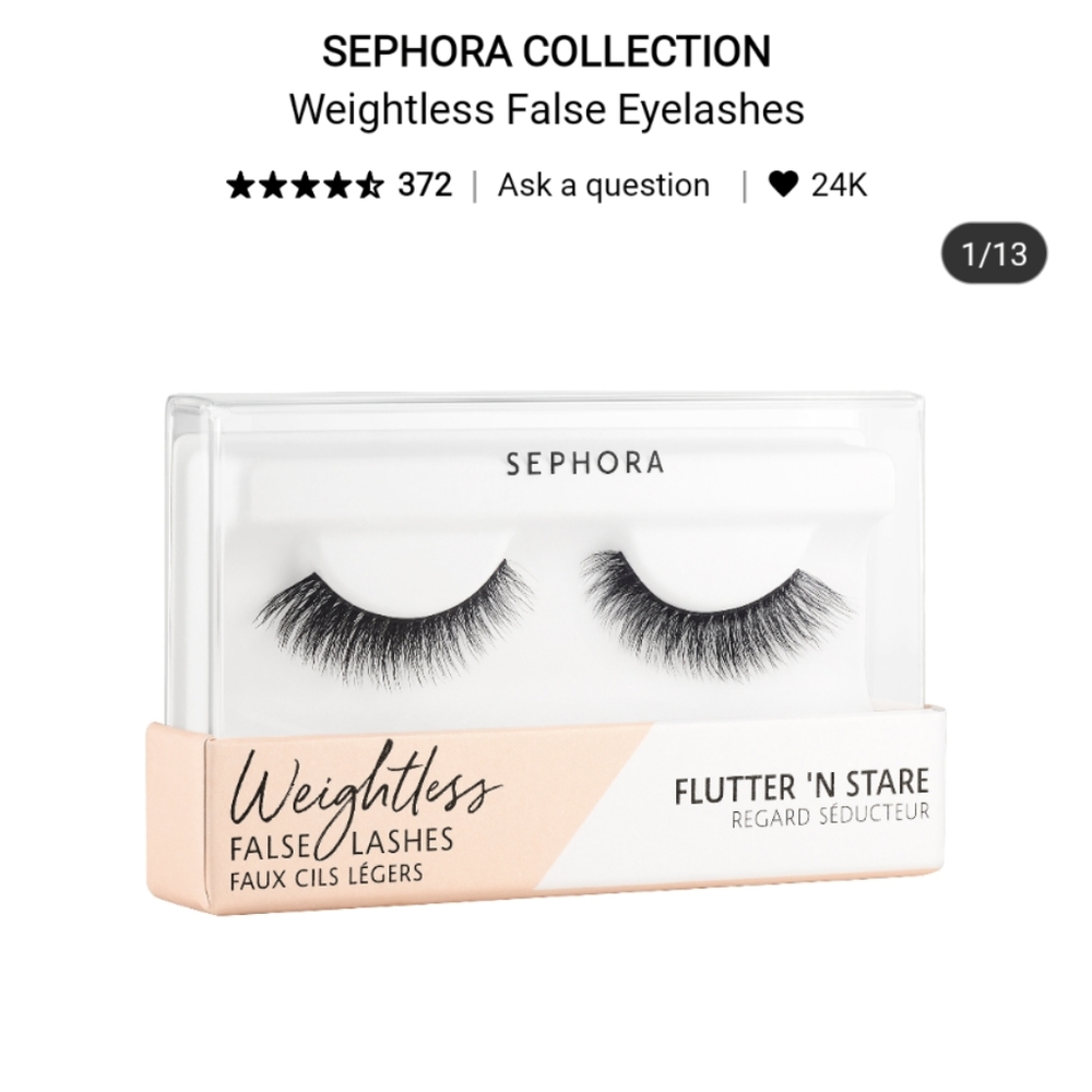NIB Sephora Weightless False Eyelashes - Flutter & Stare